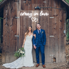 Load image into Gallery viewer, "crazy in love" Double Heart Design Neon Sign