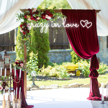 Load image into Gallery viewer, "crazy in love" Double Heart Horizontal Design Neon Sign