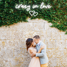 Load image into Gallery viewer, "crazy in love" Double Heart Design Neon Sign