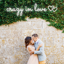 Load image into Gallery viewer, "crazy in love" Double Heart Horizontal Design Neon Sign