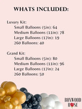 Load image into Gallery viewer, Black &amp; Gold DIY Balloon Garland Kit
