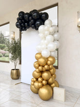 Load image into Gallery viewer, Black &amp; Gold DIY Balloon Garland Kit
