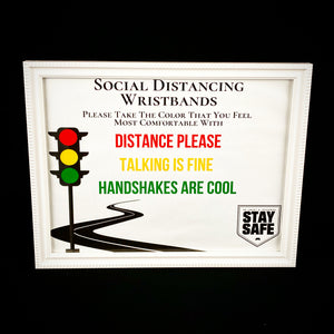 Workplace, School, & Church Social Distancing COVID Wristband Kit [1 sign design] - Return to Workplace & Office Strategy