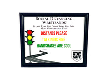 Load image into Gallery viewer, Workplace, School, &amp; Church Social Distancing COVID Wristband Kit [1 sign design] - Return to Workplace &amp; Office Strategy
